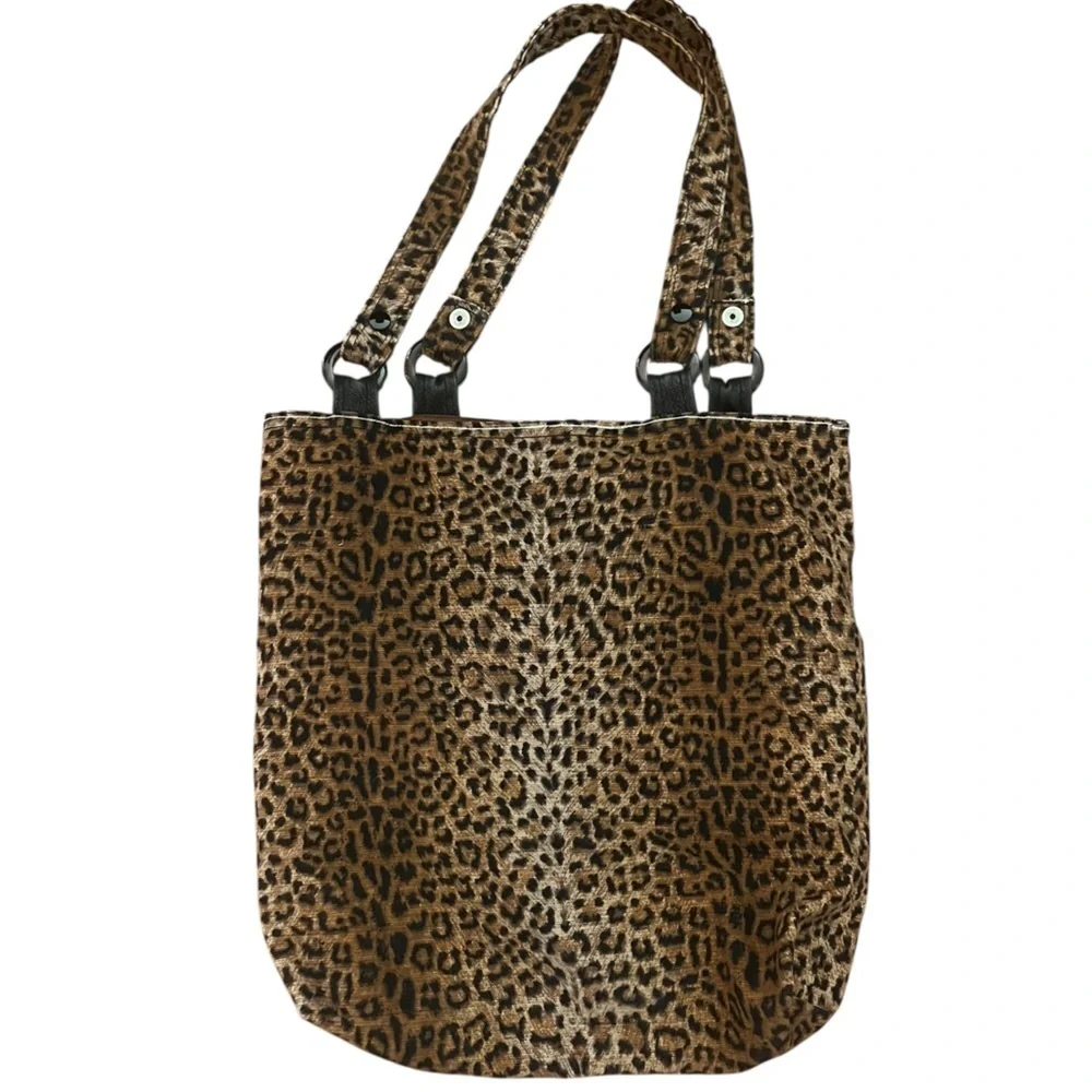 Trendy Reversible Leopard Print & Brown Statement Tote Bag